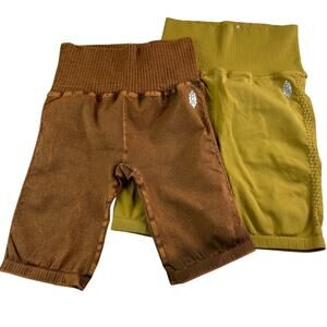 Free People Movement Good Kharma Bike Shorts - Mustard Yellow, Toasted Coconut